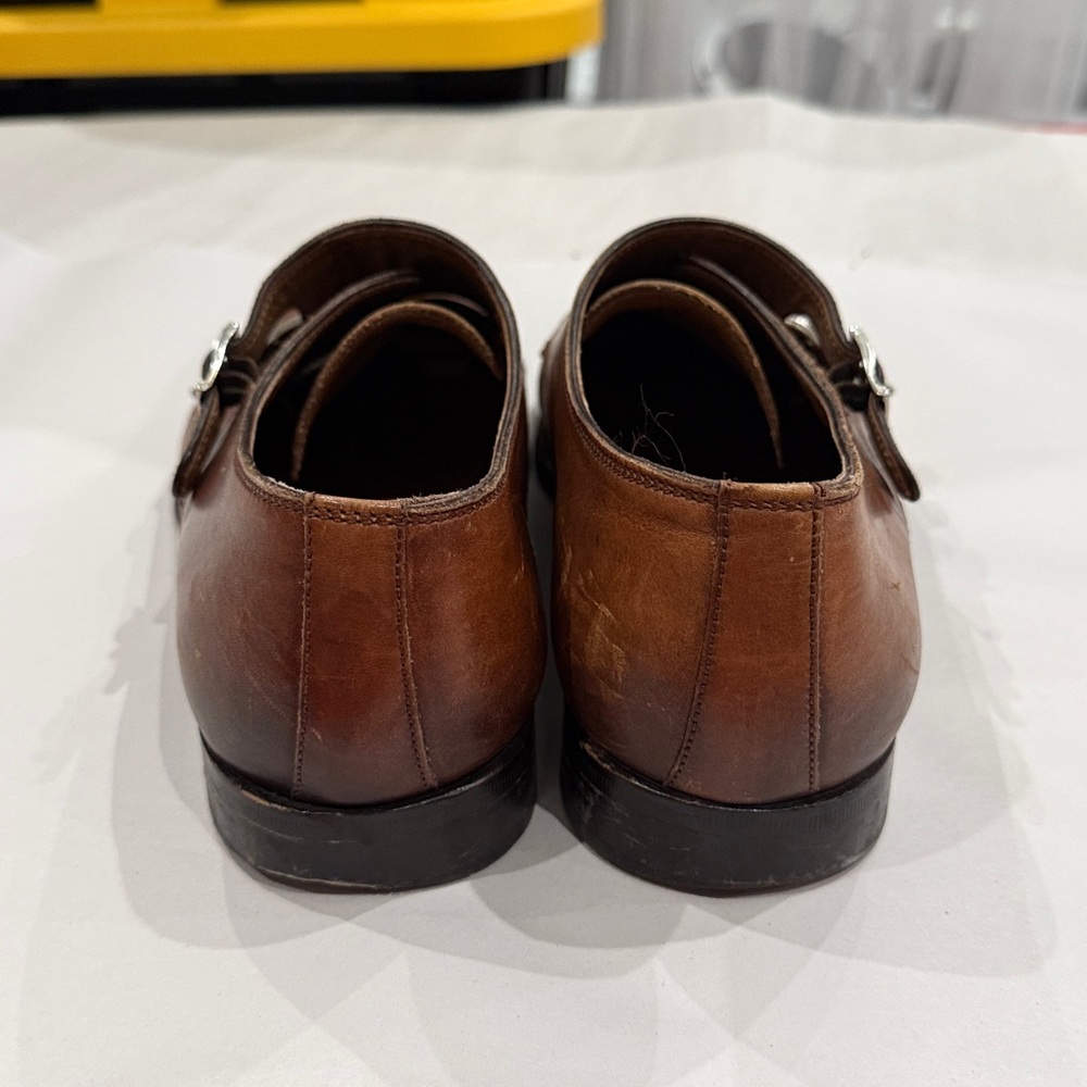 Florsheim Brown Double Monk Strap Leather Shoes - Picture 4 of 7